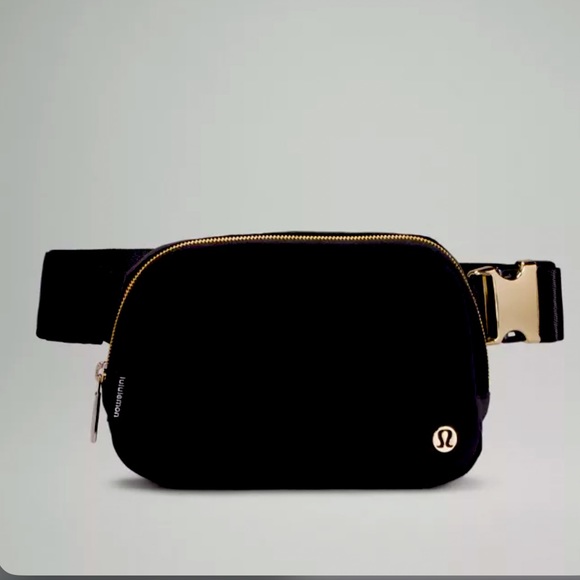 lululemon athletica Handbags - Brand new with tags velour belt bag. So plush with gold finishings and buckle.